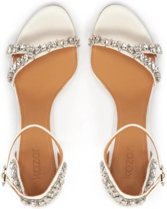 Kazar White wedding sandals decorated with zircons - Foto 3