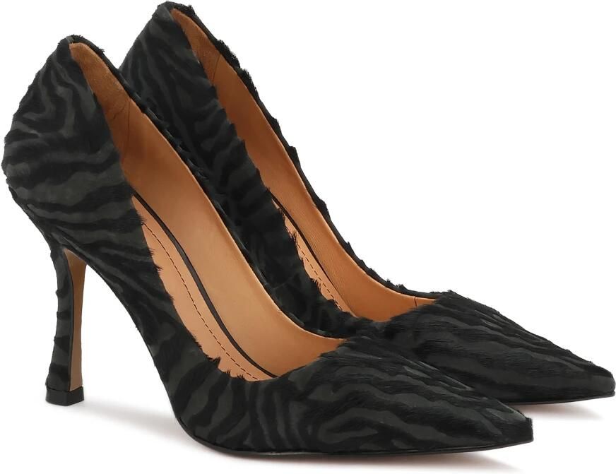 Kazar Zebra pattern leather pumps with hair finish