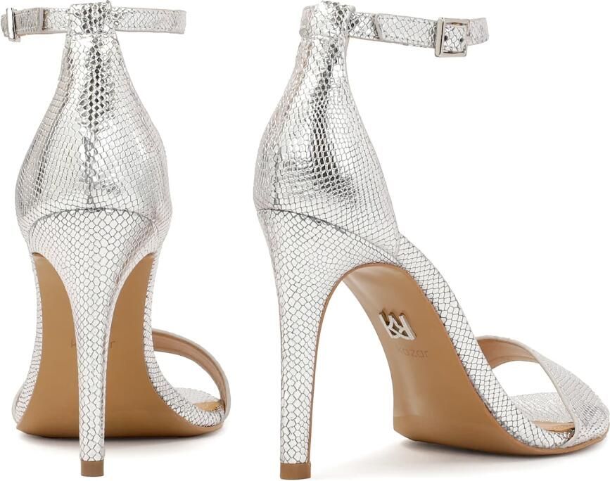 Kazar Zilver reliëfpatroon sandalen