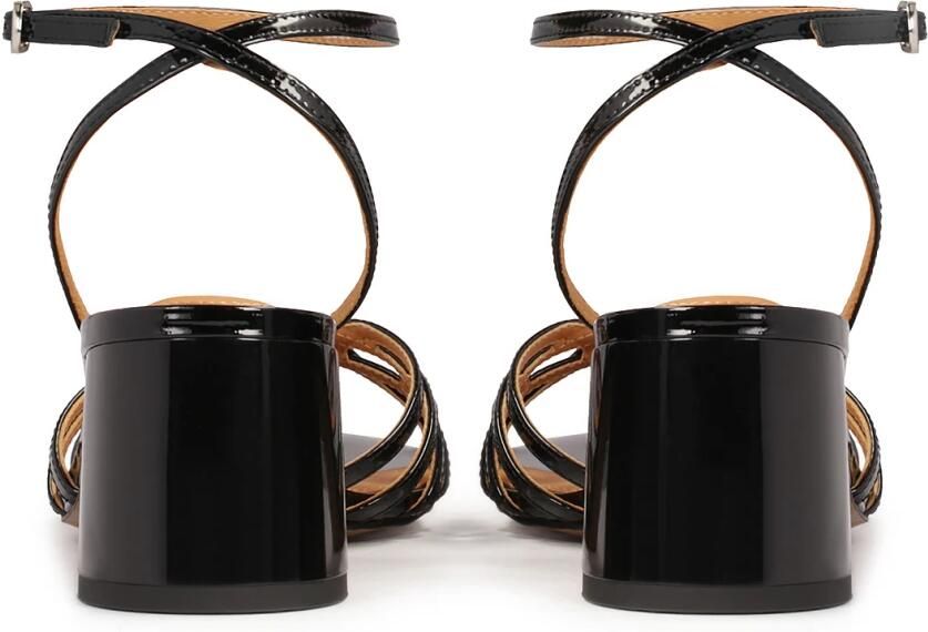 Kazar Zwart gelakte sandalen met dunne bandjes