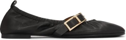 Kazar Zwarte ballerina's met elastiek rond de bovenkant