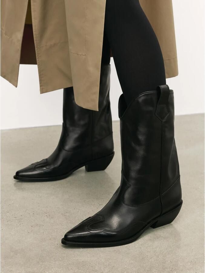 Kazar Zwarte cow laarzen met lage hakken