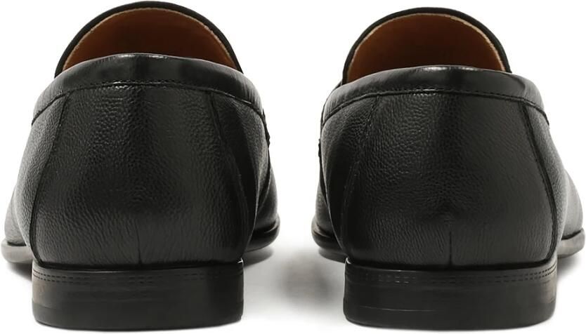 Kazar Zwarte erwtenleren loafers