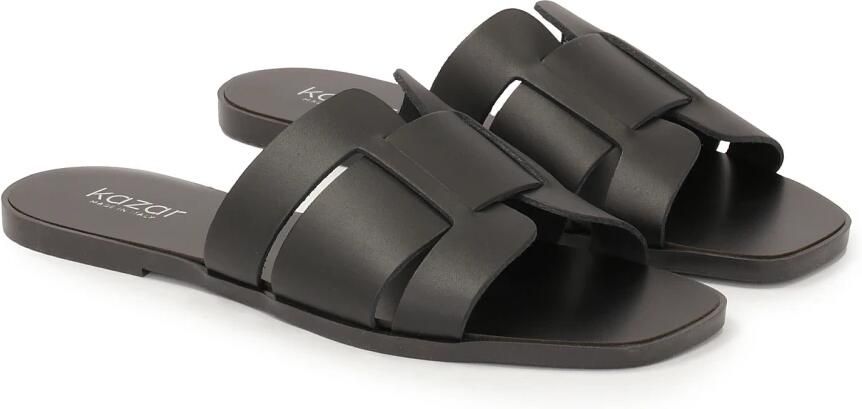 Kazar Zwarte flip-flops op een platte zool - Foto 3