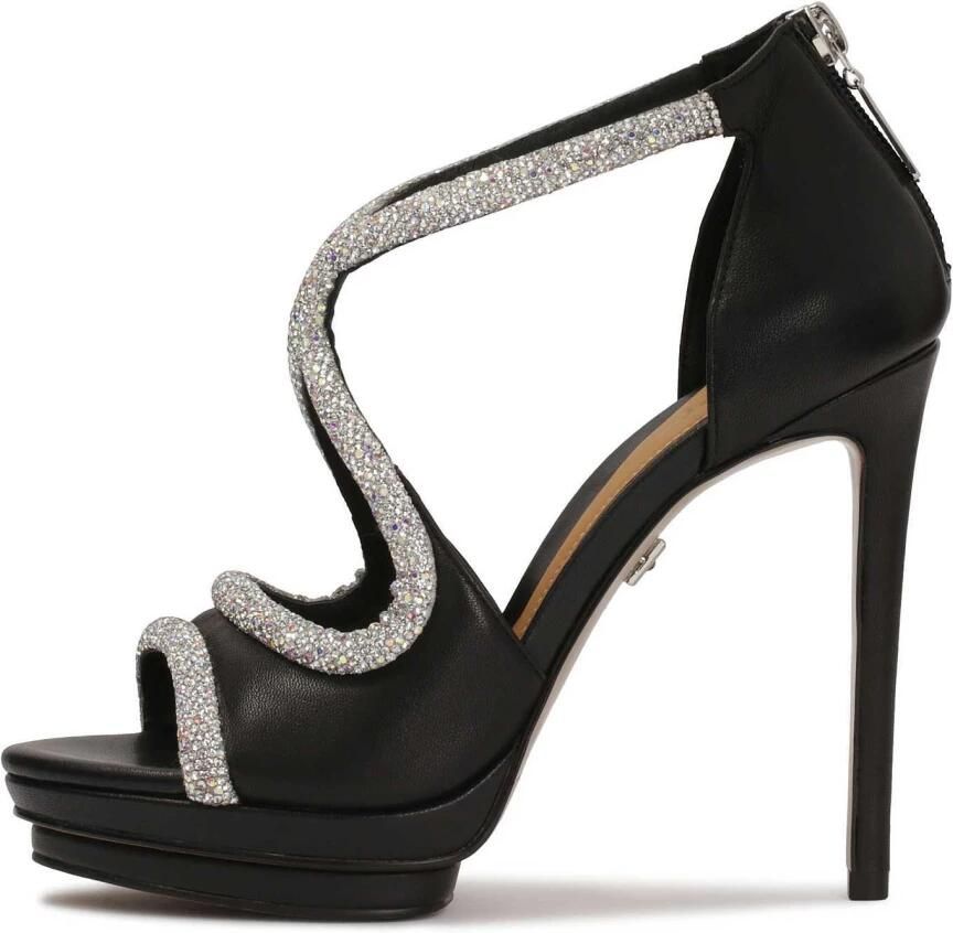 Kazar Zwarte formele sandalen met zilveren kristallen.Dit product valt klein uit. - Foto 2