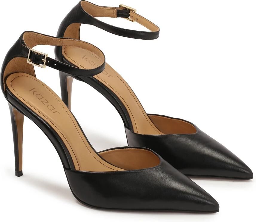 Kazar Zwarte halfopen leren pumps.Dit product valt groot uit. - Foto 2