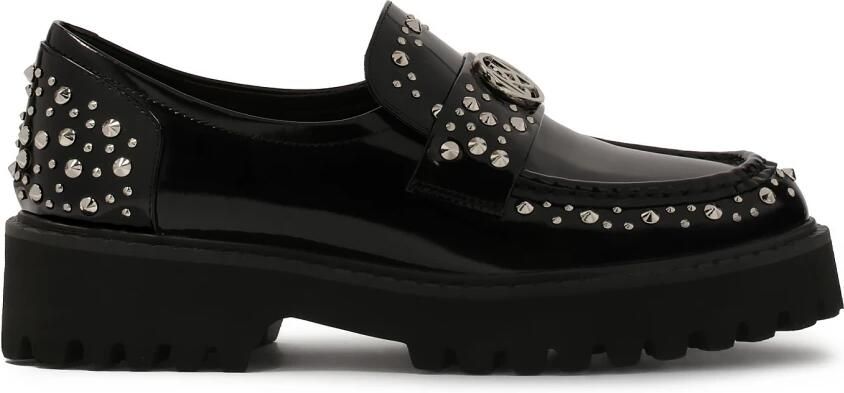 Kazar Zwarte halfschoenen met metalen klinknagels.Dit product valt groot uit.