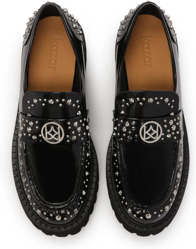 Kazar Zwarte halfschoenen met metalen klinknagels.Dit product valt groot uit. - Foto 2