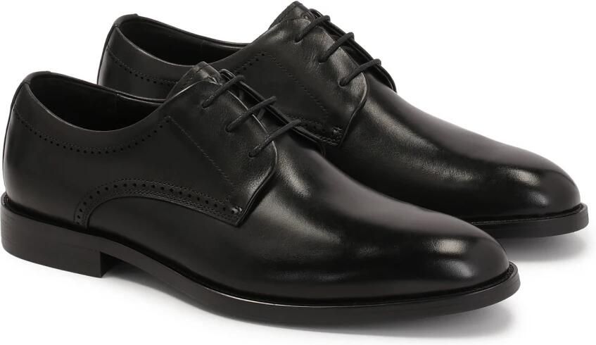 Kazar Zwarte herenschoenen met decoratieve perforatie - Foto 3