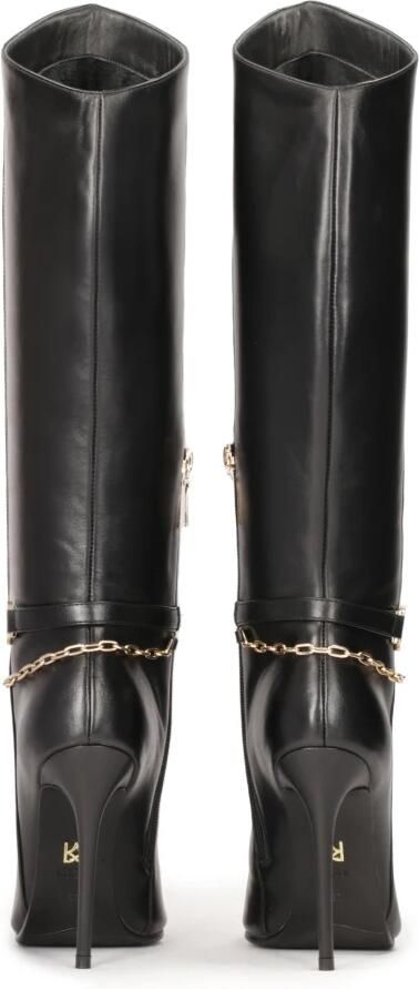 Kazar Zwarte hoge stiletto laarzen met decoratieve ketting.Dit product valt groot uit. - Foto 2