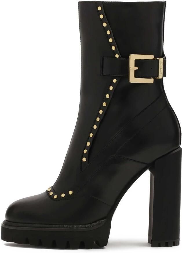 Kazar Zwarte laarzen met ronde gouden noppen.Dit product valt klein uit. - Foto 2