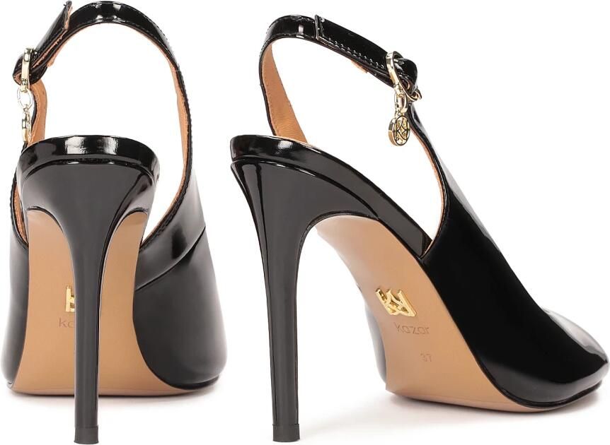 Kazar Czarne lakierowane sandały z zabudowaną cholewką|77394-L0-00|37 - Foto 2