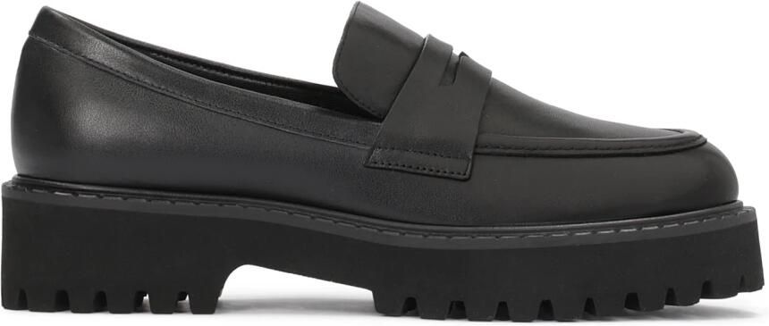 Kazar Zwarte Leren Casual Schoenen met Dikke Zool.Dit product valt groot uit.