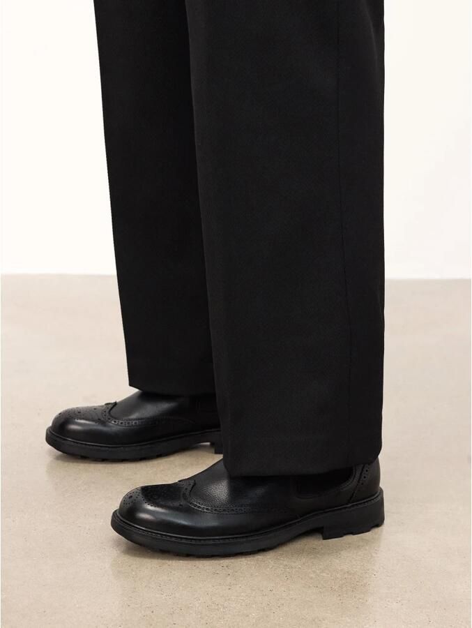 Kazar Zwarte leren Chelsea-laarzen met opengewerkte versiering