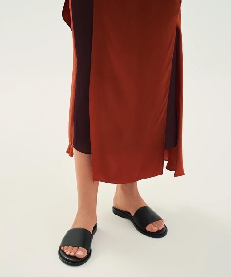 Kazar Zwarte leren flip-flops op een platte zool - Foto 3