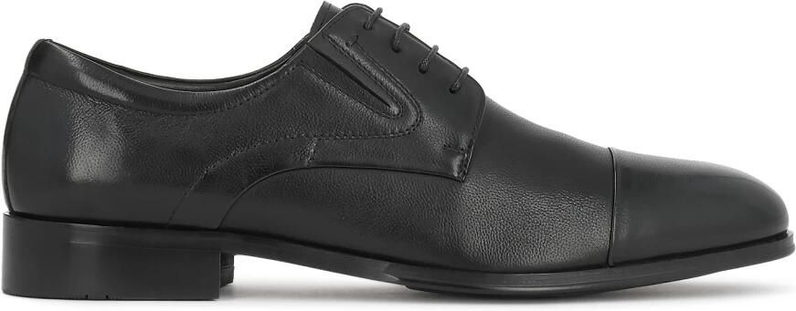Kazar Zwarte leren heren halfhoge schoenen derby met neuskap