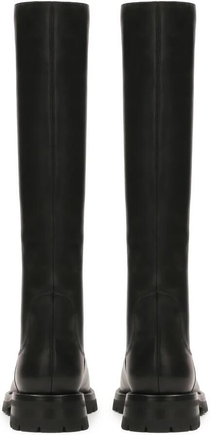 Kazar Zwarte leren laarzen met instapper bovenkant