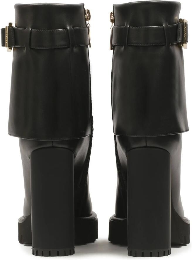 Kazar Zwarte leren laarzen met omgeslagen bovenkant.Dit product valt klein uit. - Foto 2