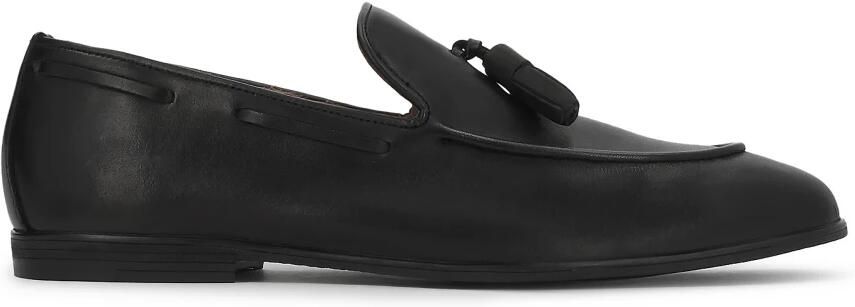 Kazar Black leather loafers with classic style clutches