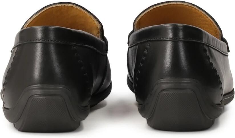 Kazar Zwarte leren mocassins met klompen