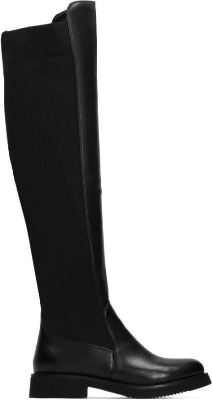 Kazar Zwarte leren over-de-knie laarzen voor dames Black Dames