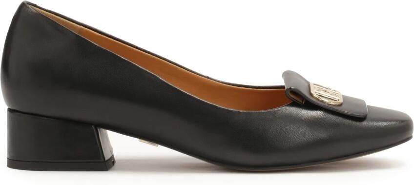 Kazar Zwarte leren pumps met een comfortabele hak