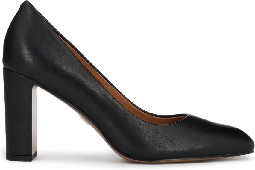 Kazar Zwarte leren pumps op een stabiele blokhak