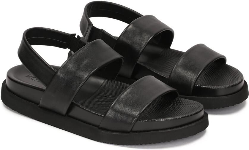 Kazar Zwarte Leren Sandalen met Elastische Band - Foto 4
