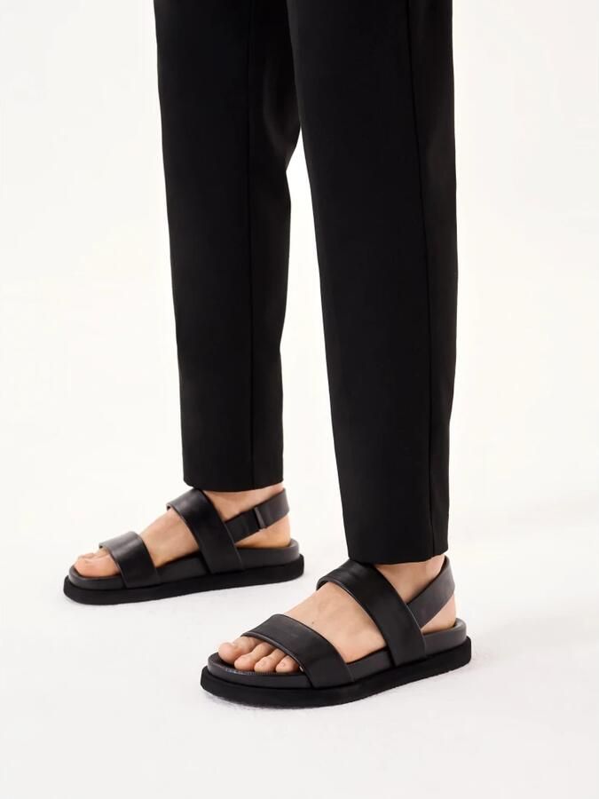 Kazar Zwarte Leren Sandalen met Elastische Band - Foto 2