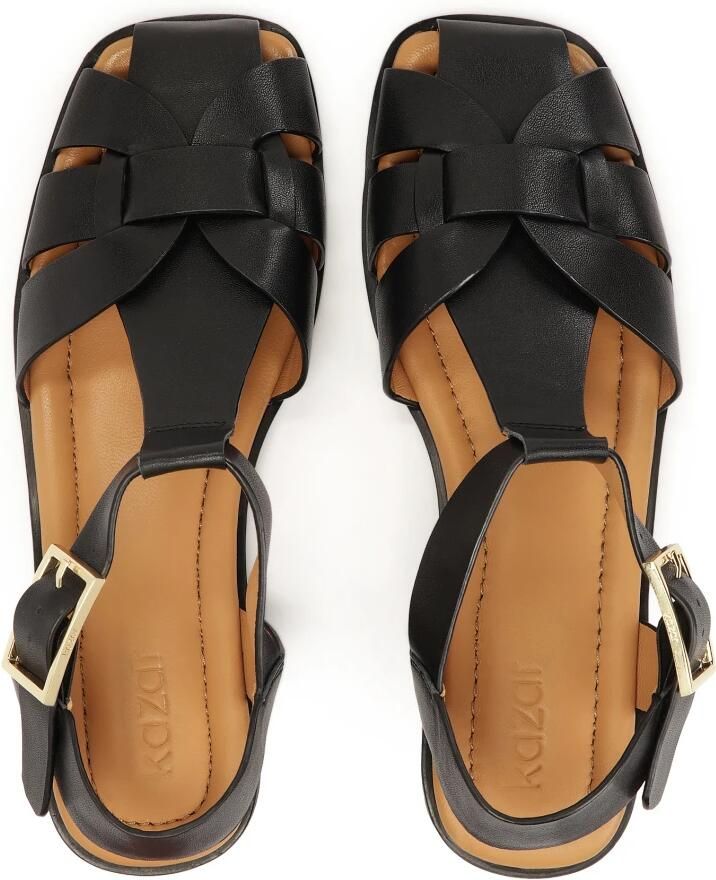 Kazar Zwarte leren sandalen.Dit product valt groot uit. - Foto 2