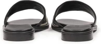 Kazar Zwarte leren slippers met heldere inzetstukken - Foto 6