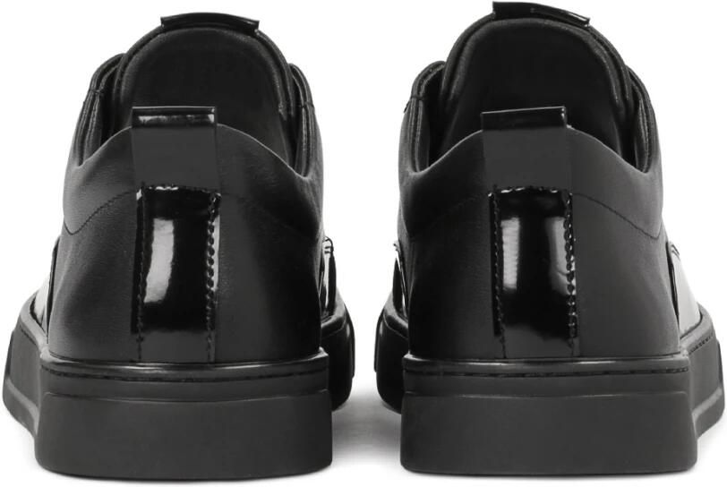 Kazar Heren sneakers van zwart leer met elegante inzetstukken - Foto 7