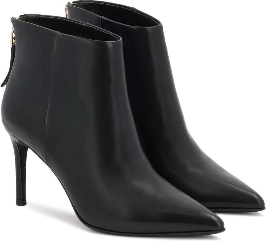 Kazar Zwarte leren stiletto laarzen met rits aan de achterkant