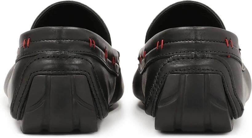 Kazar Zwarte mocassins met rode accenten