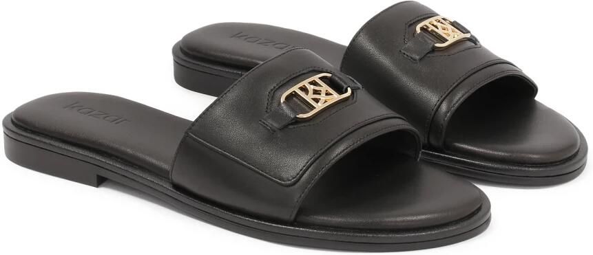 Kazar Zwarte monogram flip-flops op een platte zool - Foto 3