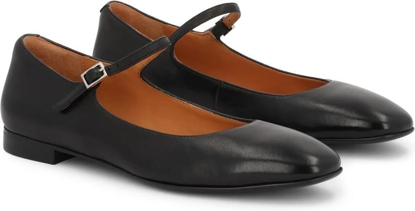 Kazar Zwarte platte pumps met bandje