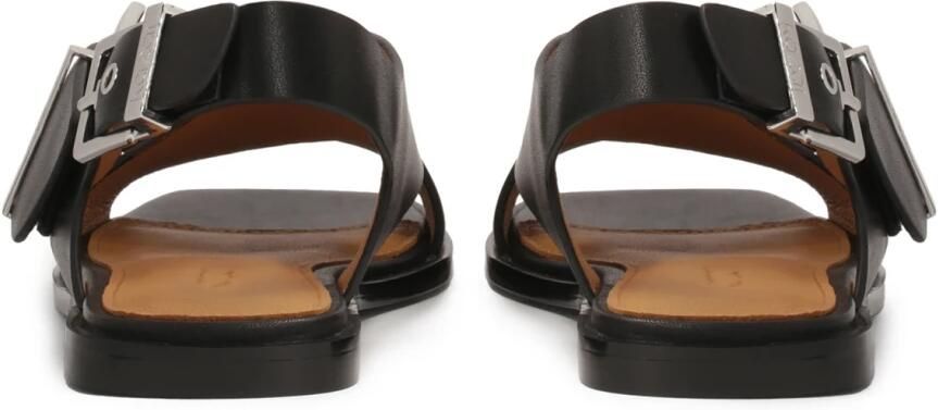 Kazar Zwarte platte sandalen met brede banden