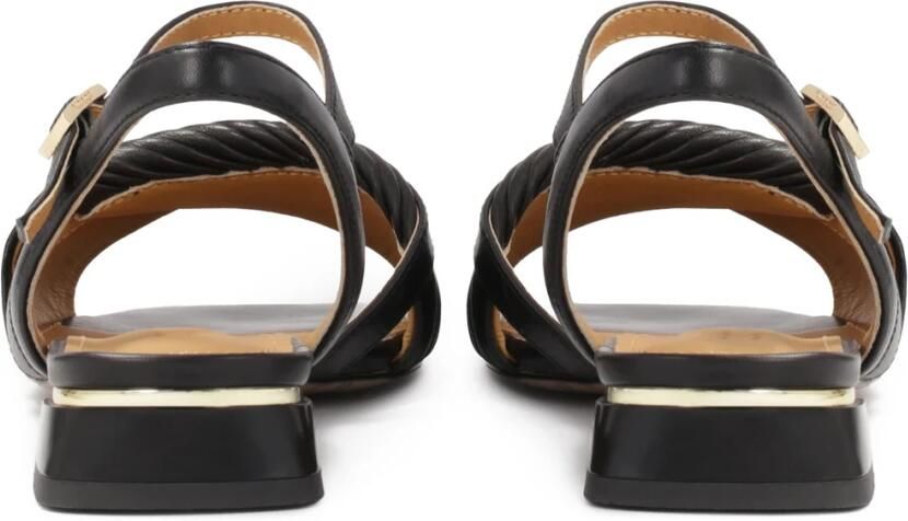 Kazar Zwarte platte sandalen met lage hak