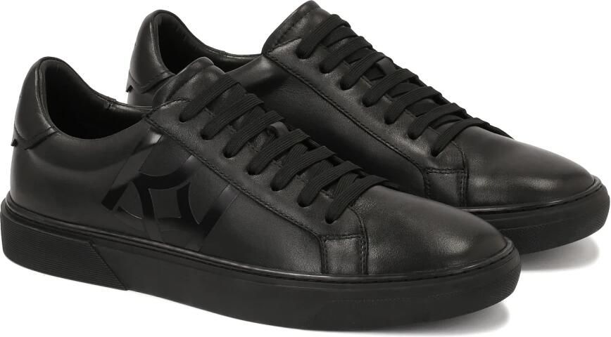 Kazar Zwarte sneakers met groot monogram - Foto 3