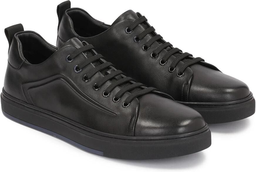 Kazar Zwarte sneakers met reliëfpatroon voor heren.Dit product valt groot uit. - Foto 4