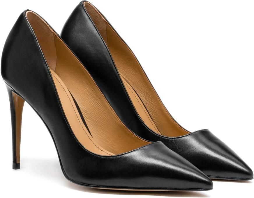 Kazar Zwarte stiletto's van graanleer.Dit product valt groot uit. - Foto 5