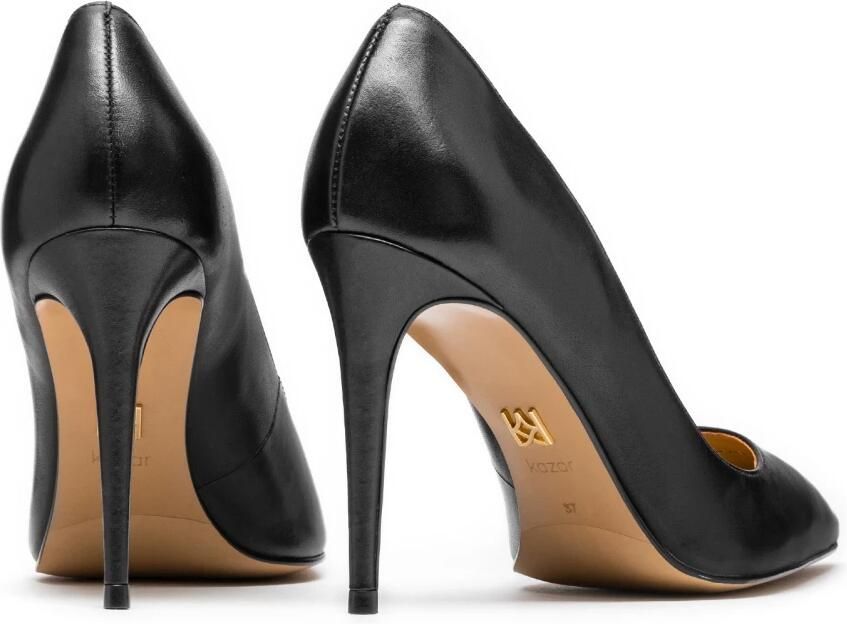 Kazar Zwarte stiletto's van graanleer.Dit product valt groot uit. - Foto 6