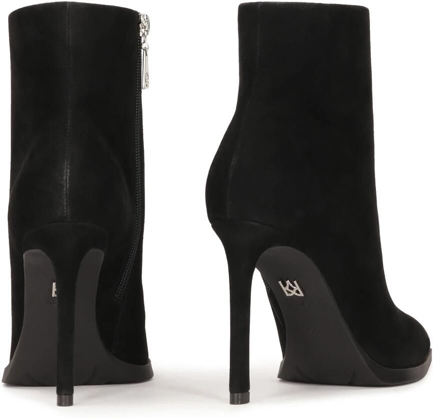 Kazar Zwarte suède laarzen met hoge hakken