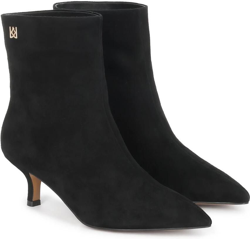Kazar Zwarte suède laarzen met monogram van