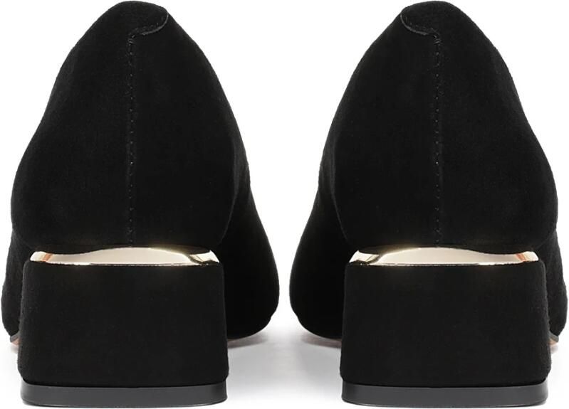 Kazar Zwart suède pumps met een modieuze hak en een ronde pin op de voorkant - Foto 3