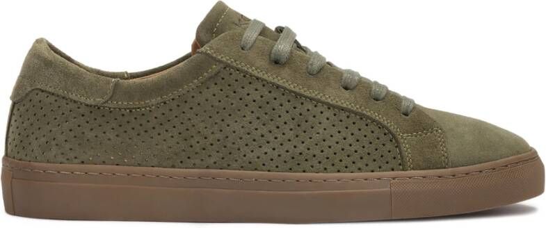 Kazar Khaki sneakers met geperforeerd bovendeel