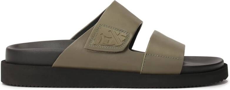 Kazar Khaki teenslippers met twee bandjes
