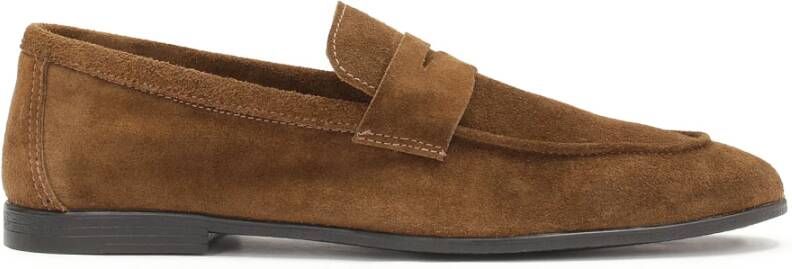 Kazar Klassieke bruine suède loafers