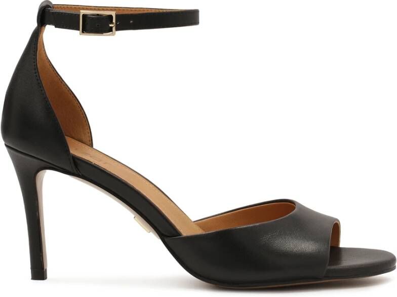 Kazar Klassieke zwarte sandalen met volledige hak