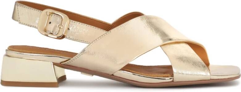 Kazar Lage sandalen in gemetalliseerd goud leer - Foto 2